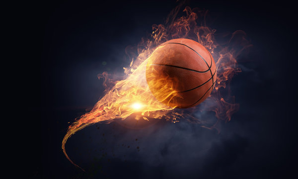 flaming basketball